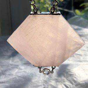 BCP Third Eye Rose Pink Quartz Silver Necklace